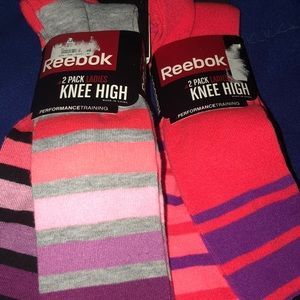 4 pairs of Reebok striped knee high socks